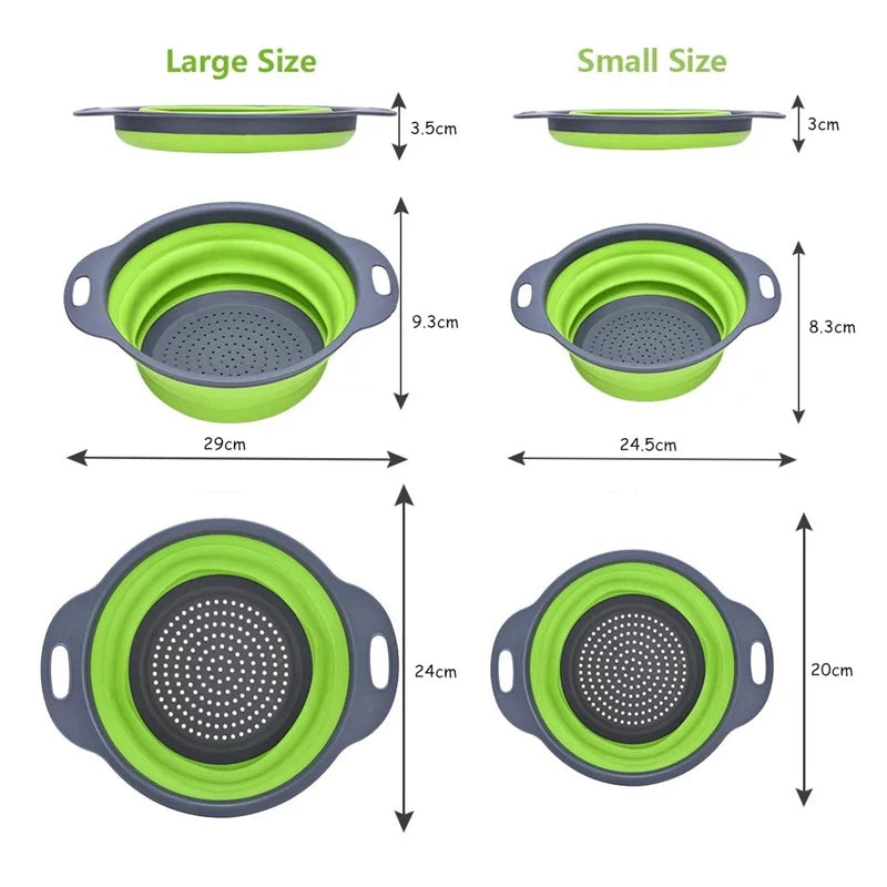  A Pair of Silicone Folding Drainer Basket