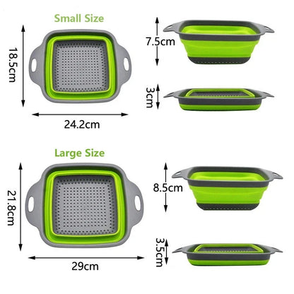  A Pair of Silicone Folding Drainer Basket