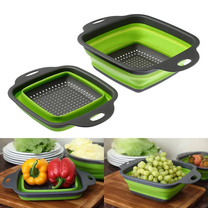  A Pair of Silicone Folding Drainer Basket